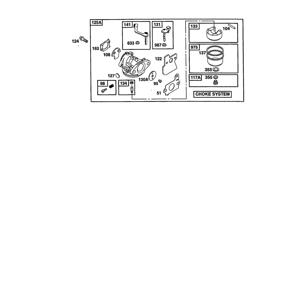 Carburetor 2 Diagram and Parts List for 121602-0190  Briggs and Stratton Engine